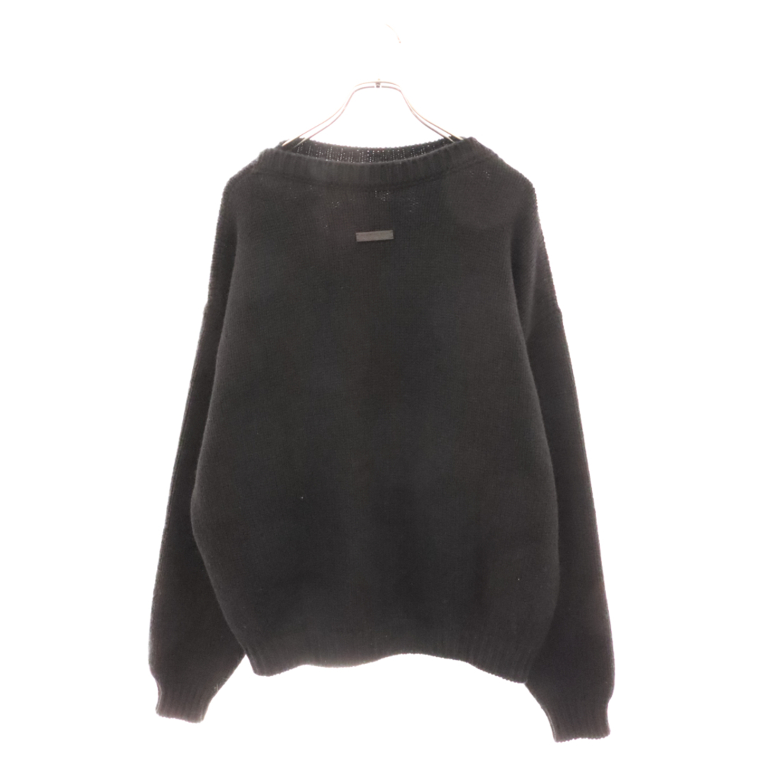 FEAR OF GOD(フィアオブゴッド)のFEAR OF GOD フィアオブゴッド Overlap Sweater オーバーラップセーター バックロゴ ニットセーター FG20-012 WSK ブラック メンズのトップス(ニット/セーター)の商品写真