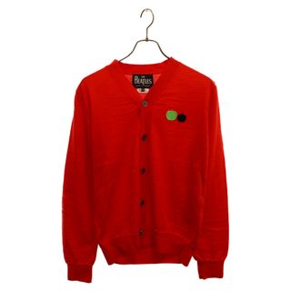 BEATLES COMME des GARCONS ビートルズコムデギャルソン ダブルアップルワッペン付き Vネックカーディガン レッド VP-N001(カーディガン)