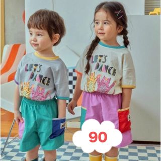 子供服 韓国子供服 みどり 半ズボン カラフル 男の子 女の子(パンツ/スパッツ)