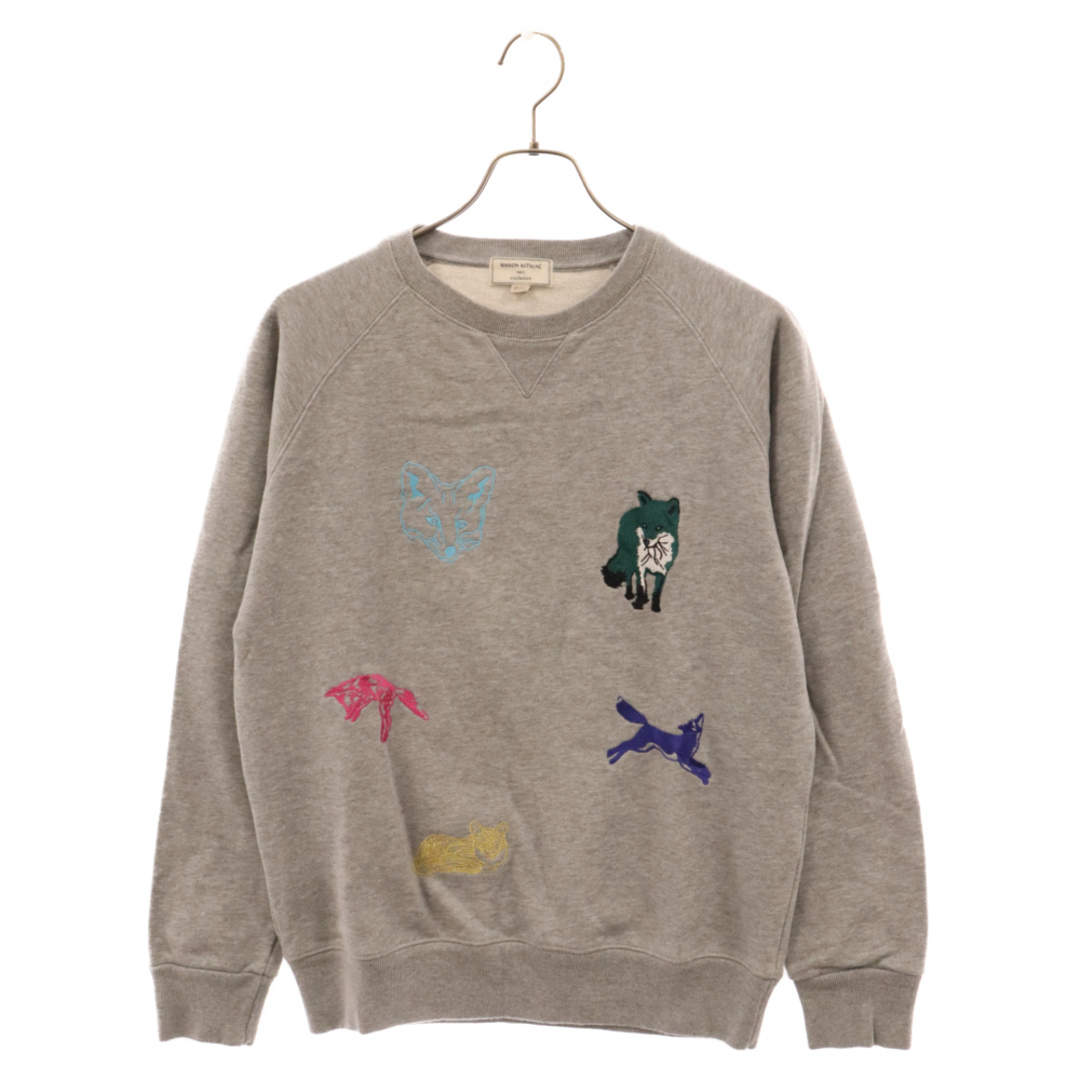 MAISON KITSUNE'(メゾンキツネ)のMAISON KITSUNE メゾンキツネ フロントロゴ刺繍 クルーネックスウェット トレーナー グレー KMM-7402-A メンズのトップス(スウェット)の商品写真