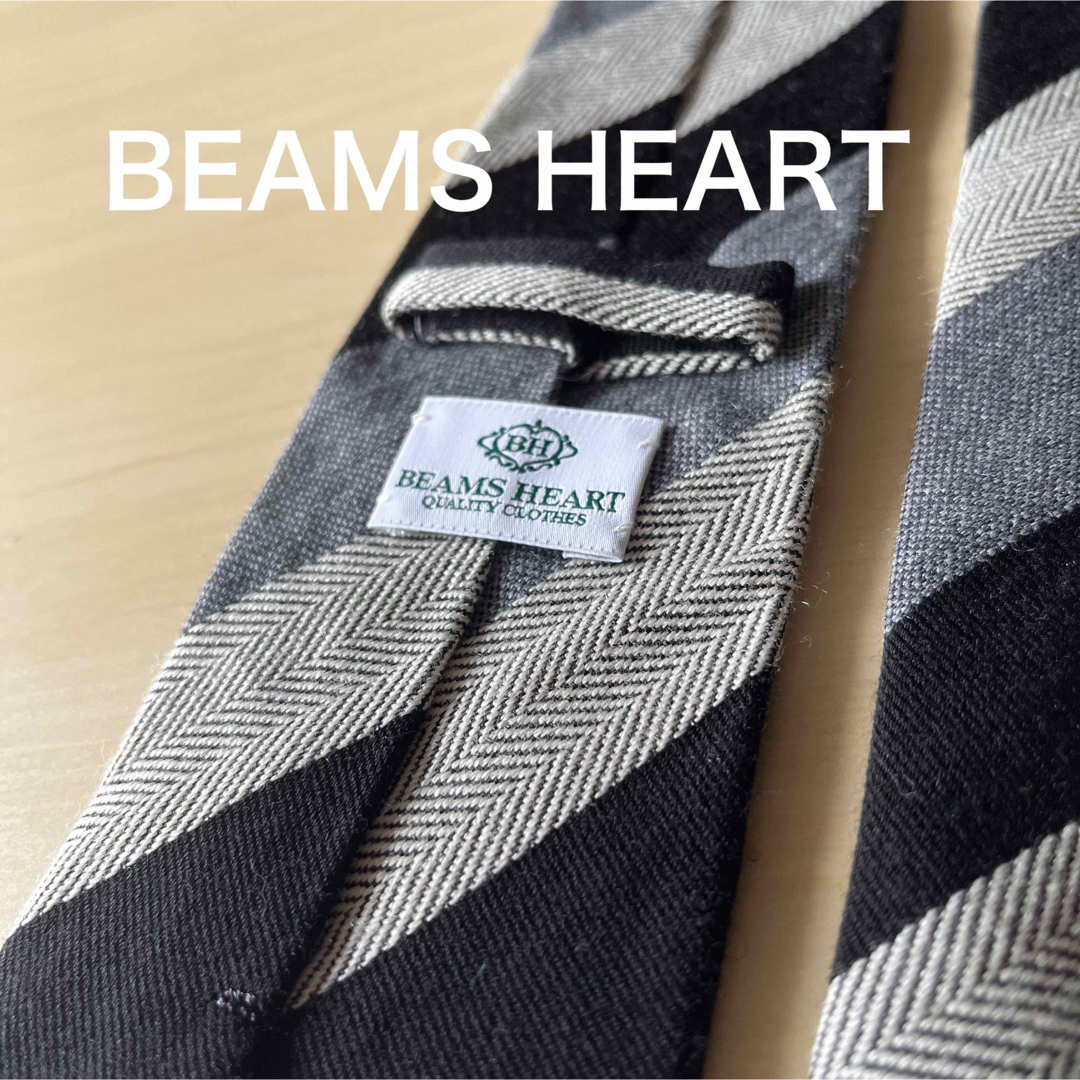 BEAMS(ビームス)の【極美品】BEAMS HEART 段落ちレジメンタル　ヘリンボーン ネクタイ メンズのファッション小物(ネクタイ)の商品写真