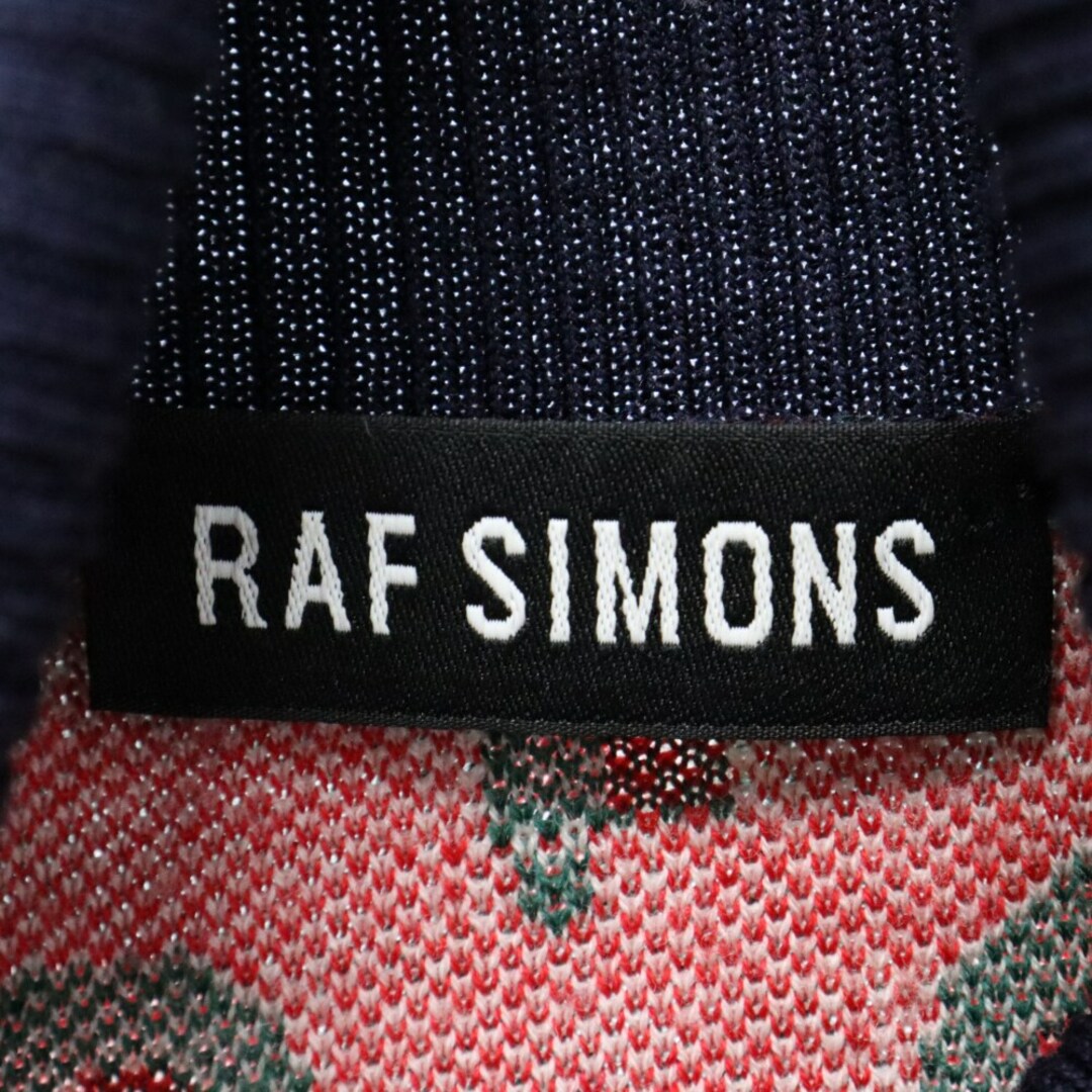 RAF SIMONS(ラフシモンズ)のRAF SIMONS ラフシモンズ 14AW 総柄 タートルネックニット 薄手ニット セーター ボーダー ネイビー メンズのトップス(ニット/セーター)の商品写真