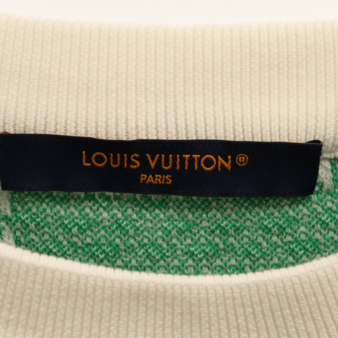 LOUIS VUITTON(ルイヴィトン)のLOUIS VUITTON ルイヴィトン 24SS ダミエコットンスウェットシャツ トレーナー グリーン/ホワイト RM241 IIM HQY92W メンズのトップス(スウェット)の商品写真