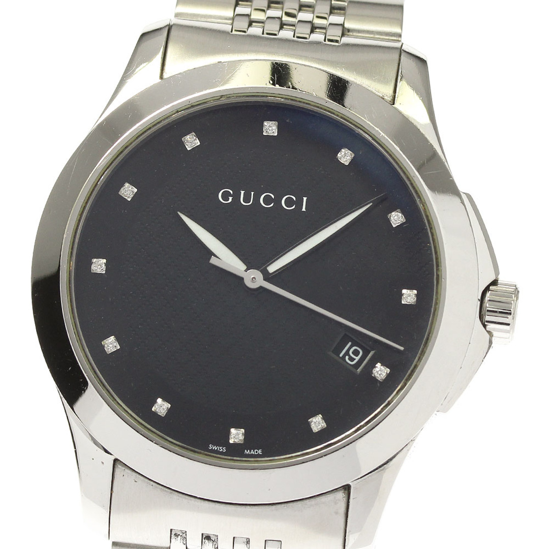 Gucci(グッチ)のグッチ GUCCI 126.4/YA126405 Gタイムレス 12Pダイヤ クォーツ メンズ 箱・保証書付き_811298 メンズの時計(腕時計(アナログ))の商品写真