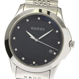 グッチ(Gucci)のグッチ GUCCI 126.4/YA126405 Gタイムレス 12Pダイヤ クォーツ メンズ 箱・保証書付き_811298(腕時計(アナログ))