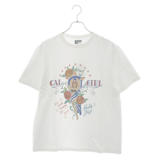 CALEE - CALEE キャリー Binder neck syndicate retro girl vintage t-shirt CL-23SS004NT ロゴプリント半袖Tシャツ