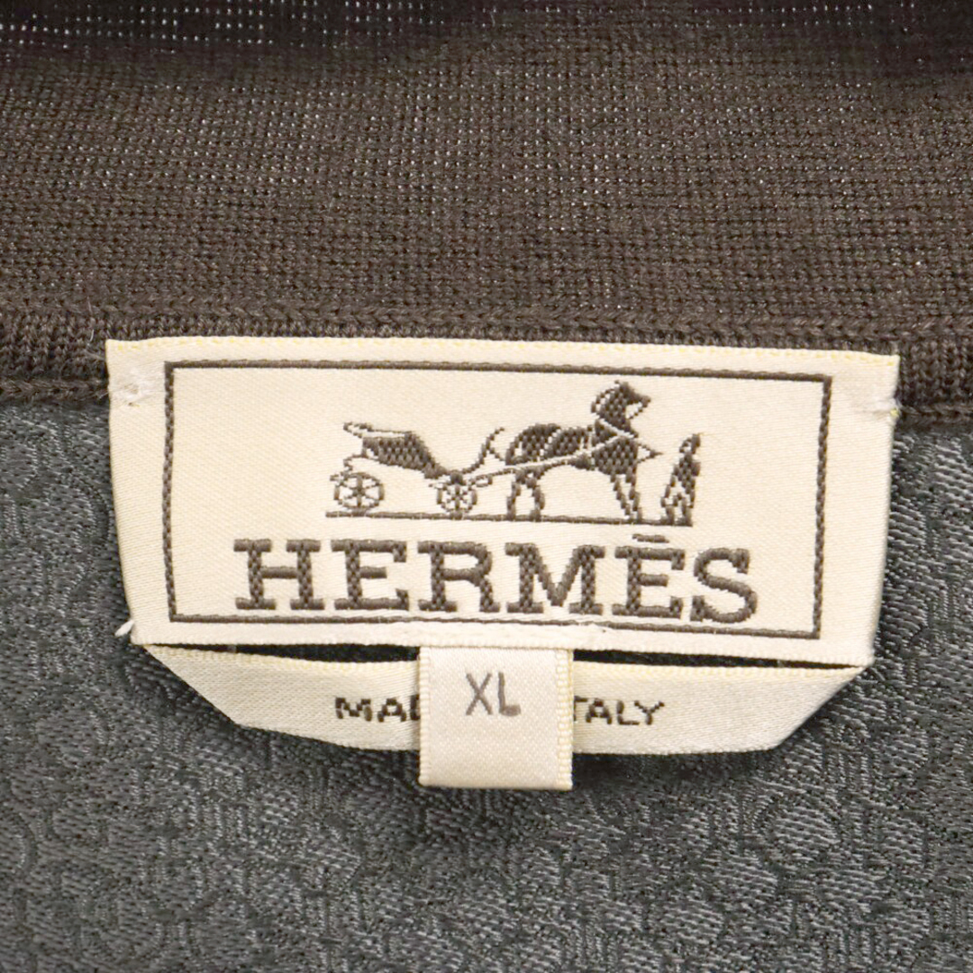 Hermes(エルメス)のHERMES エルメス SUPER H コットン切替 カシミアカーディガン バックホースプリント ブラウン メンズのトップス(カーディガン)の商品写真