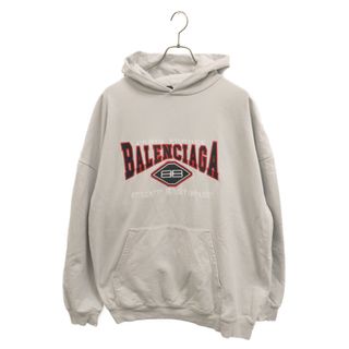 バレンシアガ(Balenciaga)のBALENCIAGA バレンシアガ Logo Embroidery Hoodie ロゴエンブロイダリーフーディ プルオーバースウェットパーカー グレー 620947 TMVB1(パーカー)