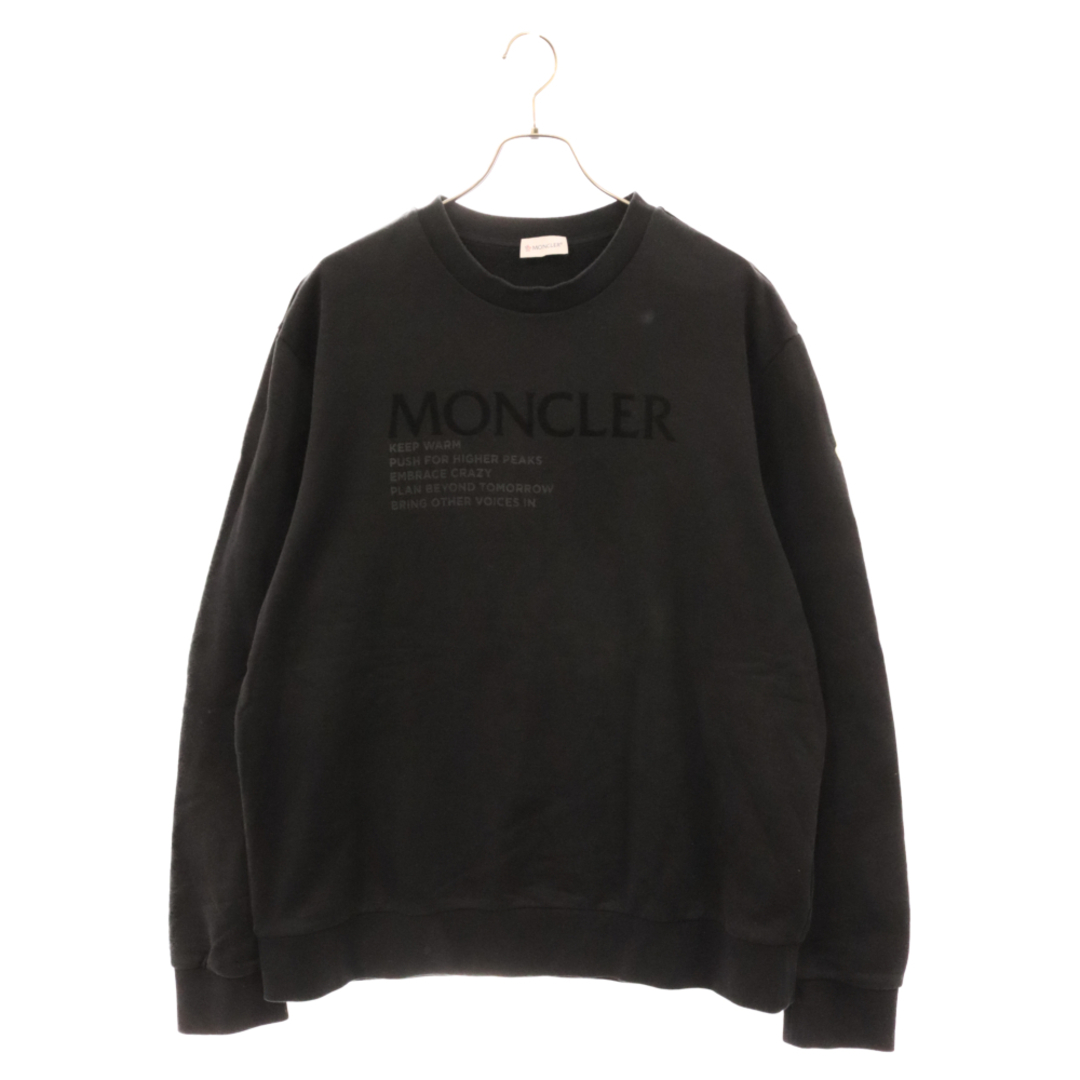 MONCLER(モンクレール)のMONCLER モンクレール フロントロゴデザイン クルーネックスウェット ブラック G20918G00048 899FL メンズのトップス(スウェット)の商品写真