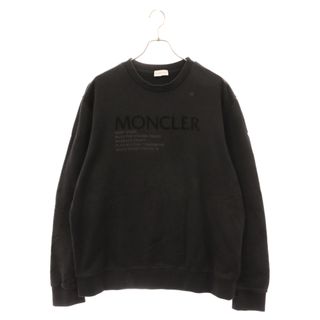 モンクレール(MONCLER)のMONCLER モンクレール フロントロゴデザイン クルーネックスウェット ブラック G20918G00048 899FL(スウェット)