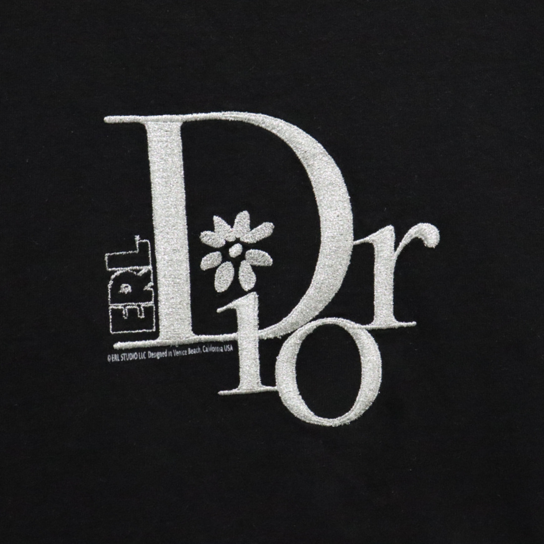 Dior(ディオール)のDIOR ディオール 23SS × ERL Relaxed Fit Tee × イーアールエル リラックスフィット ロゴ刺繍 ラメ半袖Tシャツ ブラック 313J647A0817 メンズのトップス(Tシャツ/カットソー(半袖/袖なし))の商品写真