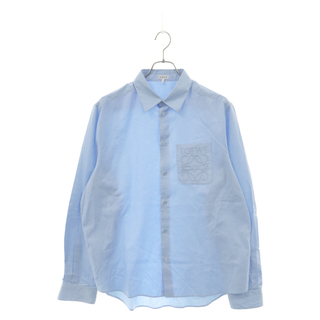 LOEWE ロエベ ANAGRAM POCKET SHIRT アナグラムポケット刺繍長袖シャツ ドレスシャツ ブルー H526Y05WB1
