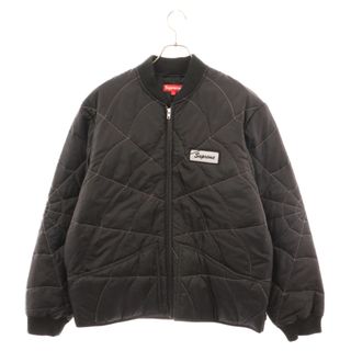 シュプリーム(Supreme)のSUPREME シュプリーム 19AW Spider Web Quilted Work Jacket スパイダーウェブキルテッドワークジャケット キルティングナイロン中綿ボンバージャケット ブルゾン ブラック(フライトジャケット)