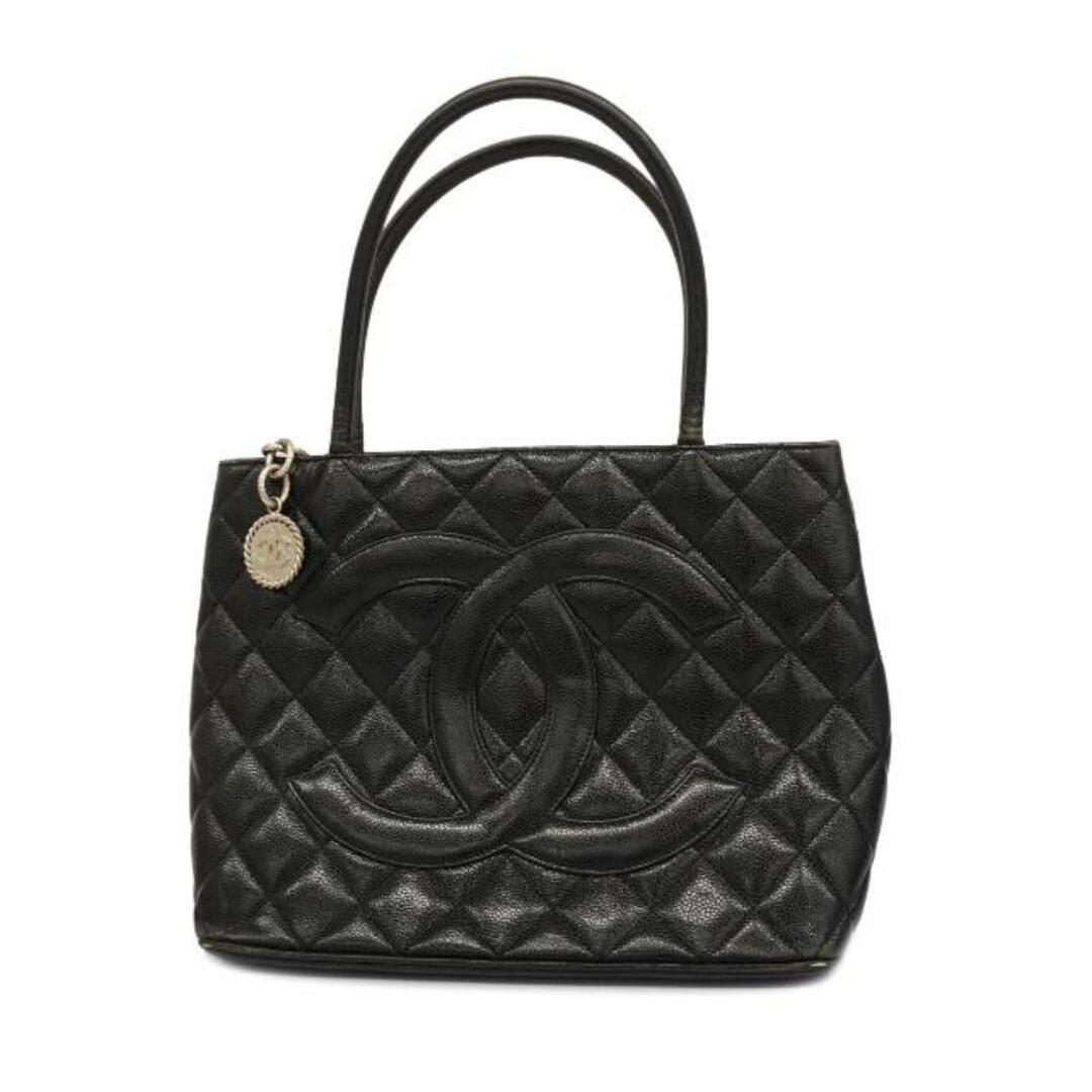 CHANEL(シャネル)の【4hd4911】シャネル トートバッグ/復刻トート/キャビアスキン/ブラック/シルバー金具 【中古】レディース レディースのバッグ(トートバッグ)の商品写真