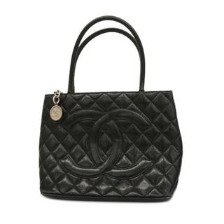 シャネル(CHANEL)の【4hd4911】シャネル トートバッグ/復刻トート/キャビアスキン/ブラック/シルバー金具 【中古】レディース(トートバッグ)