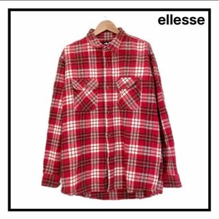 エレッセ(ellesse)のエレッセ　フランネルシャツ　ジャケット　チェック柄　レッド　メンズ　長袖　L(その他)