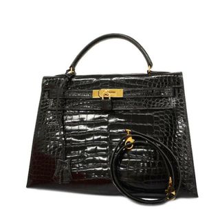 エルメス(Hermes)の★SALE 【4hd4924】エルメス ツーウェイバッグ/ケリー32/〇U刻印/アリゲーター/ブラック/ゴールド金具 【中古】 レディース(その他)