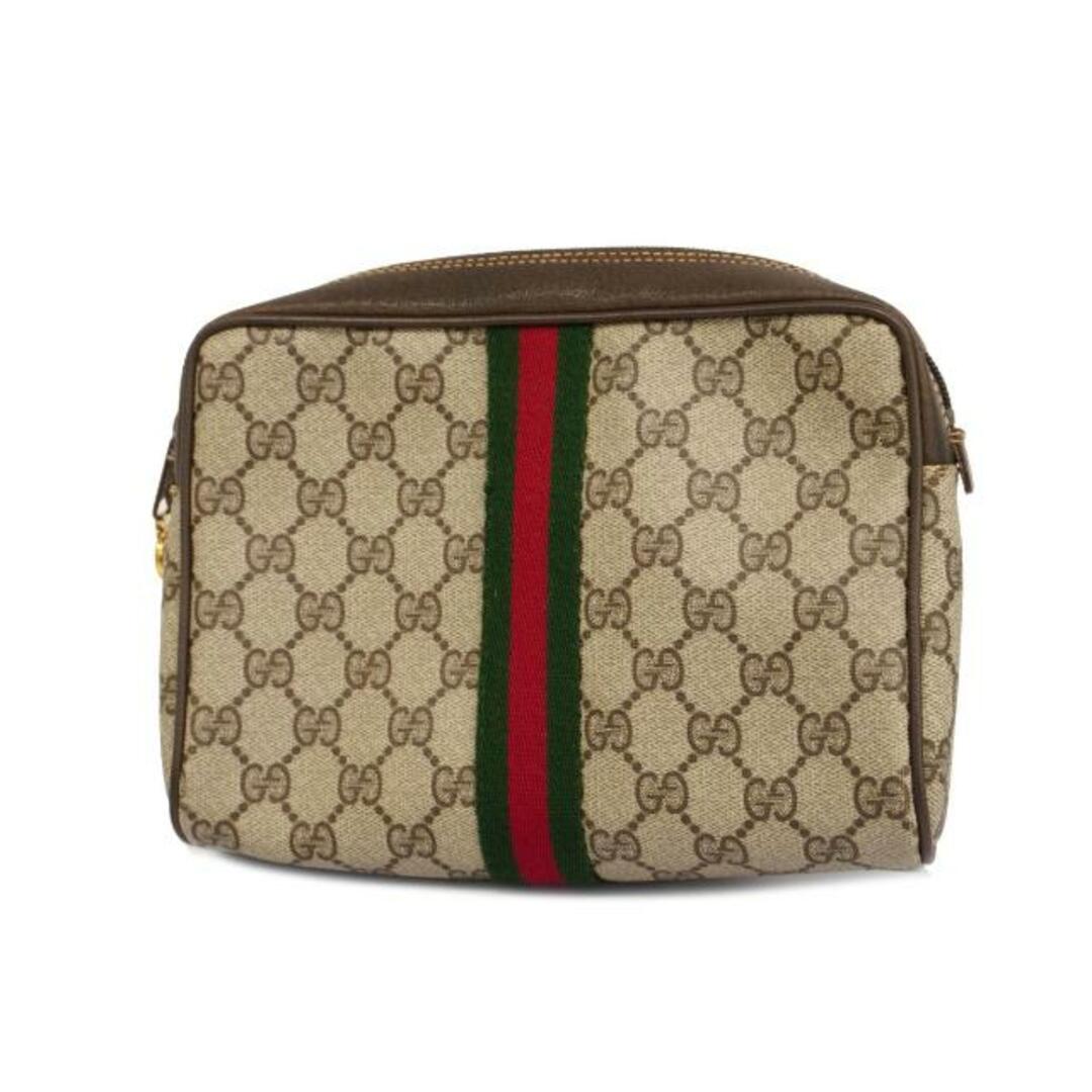 Gucci(グッチ)の【4hd4935】グッチ クラッチバッグ/GGスプリーム/シェリーライン/010 378/PVC/レザー/ブラウン/ゴールド金具 【中古】 レディース メンズのバッグ(セカンドバッグ/クラッチバッグ)の商品写真