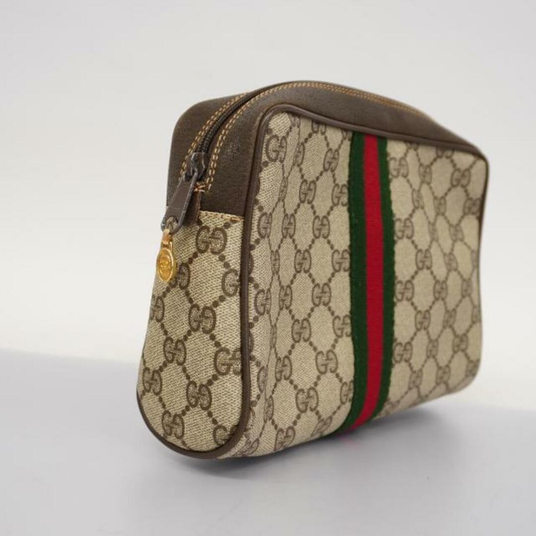 Gucci(グッチ)の【4hd4935】グッチ クラッチバッグ/GGスプリーム/シェリーライン/010 378/PVC/レザー/ブラウン/ゴールド金具 【中古】 レディース メンズのバッグ(セカンドバッグ/クラッチバッグ)の商品写真