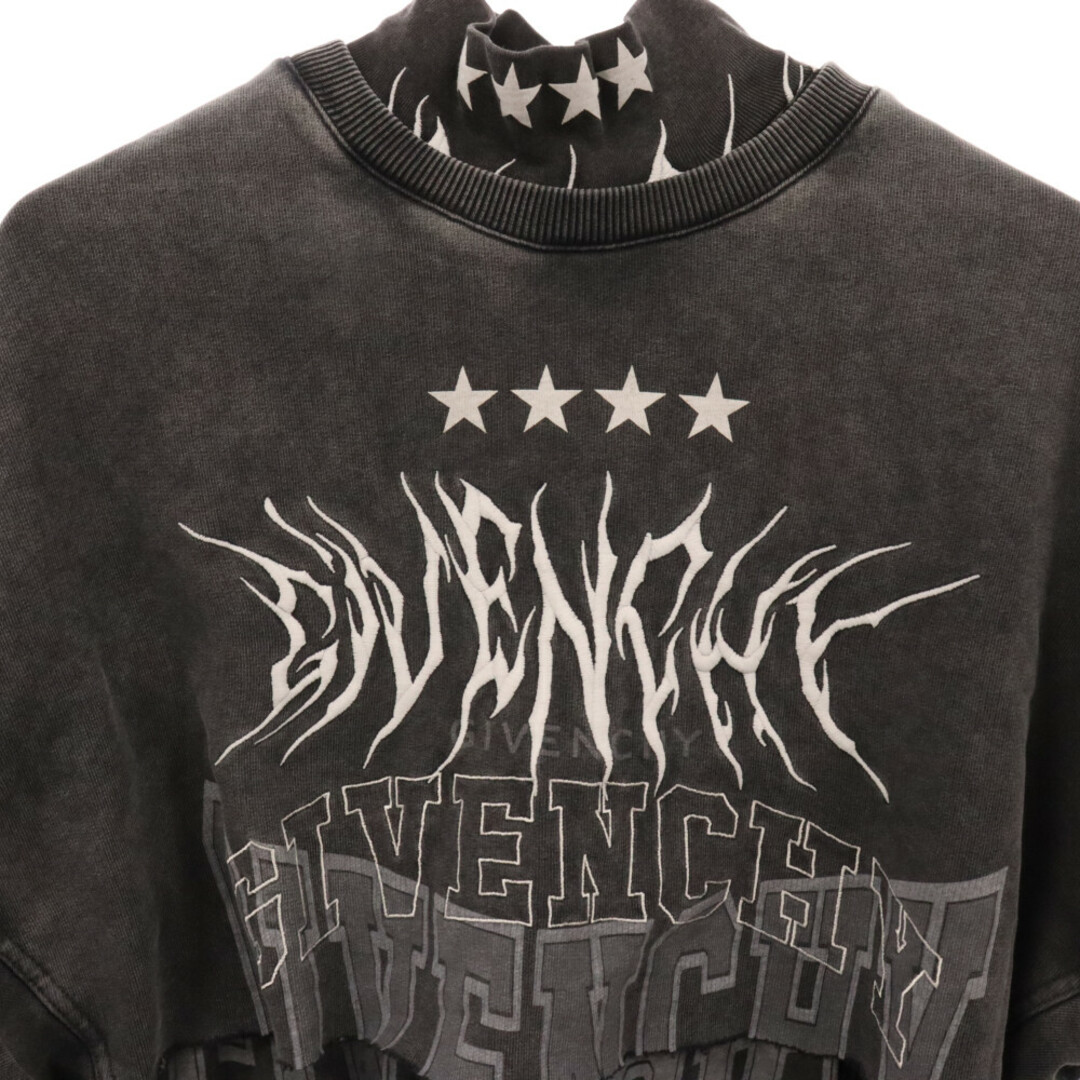 GIVENCHY(ジバンシィ)のGIVENCHY ジバンシィ 22AW オーバーラップエフェクト刺繍レイヤードTシャツ ブラック/グレー BM71FE3Y8T メンズのトップス(Tシャツ/カットソー(半袖/袖なし))の商品写真