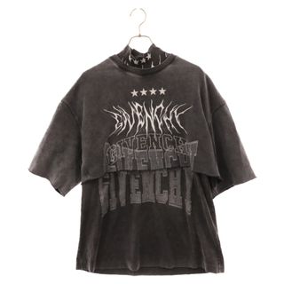 ジバンシィ(GIVENCHY)のGIVENCHY ジバンシィ 22AW オーバーラップエフェクト刺繍レイヤードTシャツ ブラック/グレー BM71FE3Y8T(Tシャツ/カットソー(半袖/袖なし))