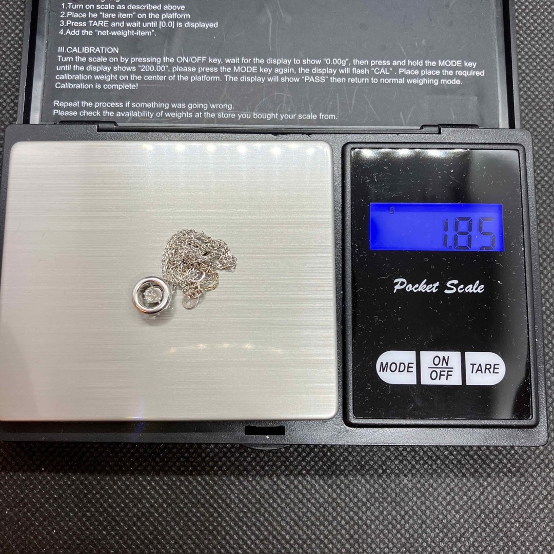 即決 Au750 0.049ct ホワイトゴールド ダイヤモンド ネックレス レディースのアクセサリー(ネックレス)の商品写真