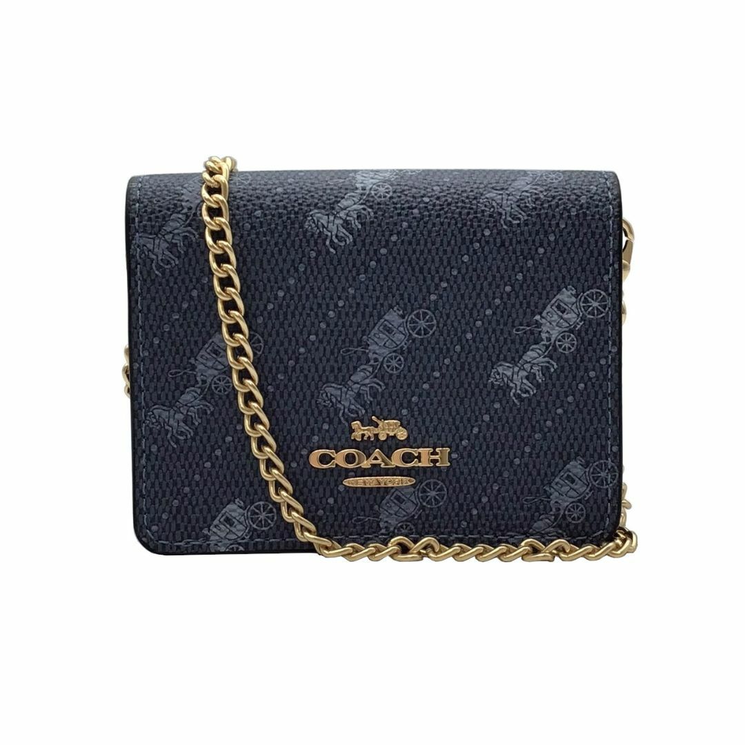 COACH(コーチ)のCOACH　コーチ　ミニ バッグ　財布　コインケース　ポーチ カードケース チェーン ホース アンド キャリッジ ドットプリント HORSE AND CARRIAGE DOT PRINT　アウトレット C4477 レディースのファッション小物(財布)の商品写真