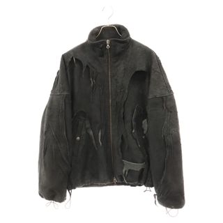 ディーゼル(DIESEL)のDIESEL ディーゼル L-HESSE DISTRESSED LEATHER JACKET ディストゥレスト レザージャケット ブラック A11619(フライトジャケット)