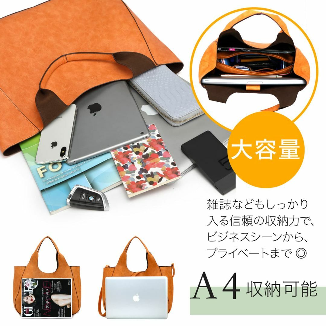 【色: オレンジ】【グッシオ ベーシック】3WAY トートバッグ x ショルダー レディースのバッグ(その他)の商品写真