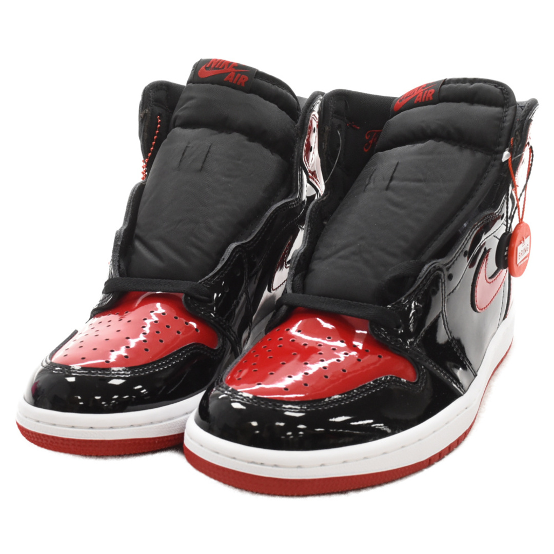 NIKE(ナイキ)のNIKE ナイキ AIR JORDAN 1 RETRO HIGH OG PATENT BRED エアジョーダン1 レトロ パテント ブレッド ハイカットスニーカー ブラック/レッド US9.5/27.5cm 555088-063 メンズの靴/シューズ(スニーカー)の商品写真