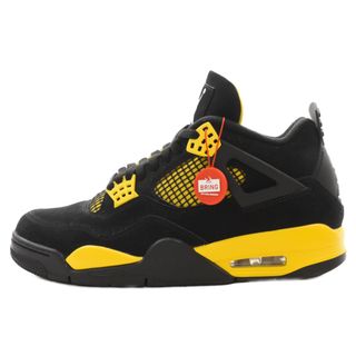 ナイキ(NIKE)のNIKE ナイキ AIR JORDAN 4 RETRO THUNDER エアジョーダン4レトロサンダーハイカットスニーカー ブラック/イエロー US9.5/27.5cm DH6927-017(スニーカー)