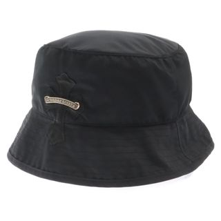 CHROME HEARTS クロムハーツ 23AW Leather Cross Patch Bucket Hat レザークロスパッチ バケットハット スクロールラベル 帽子 ブラック