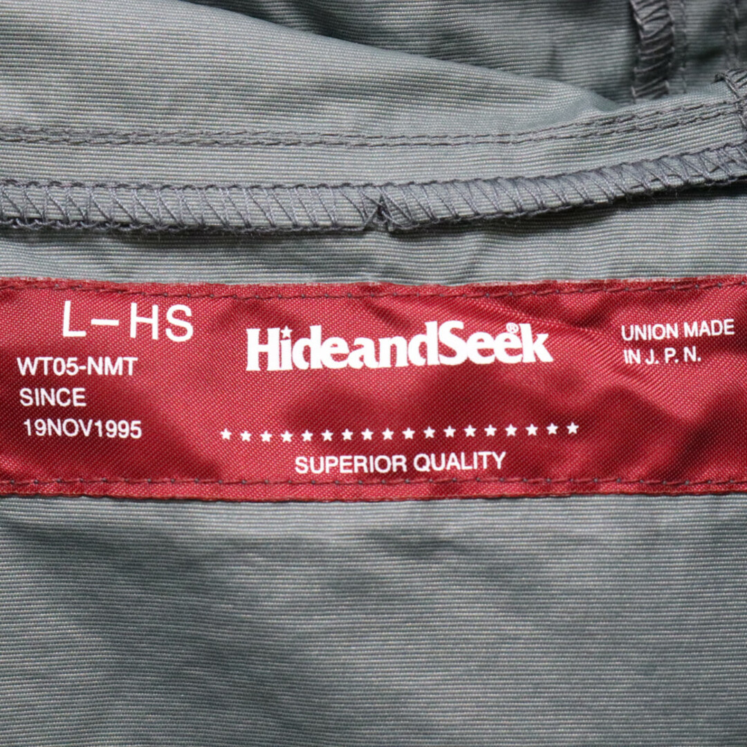 HIDE AND SEEK(ハイドアンドシーク)のHIDE AND SEEK ハイドアンドシーク 23SS Nylon Zip Jacket  ロゴ刺繍ナイロンジップジャケット グレー/レッド HJ-010123 メンズのジャケット/アウター(ナイロンジャケット)の商品写真