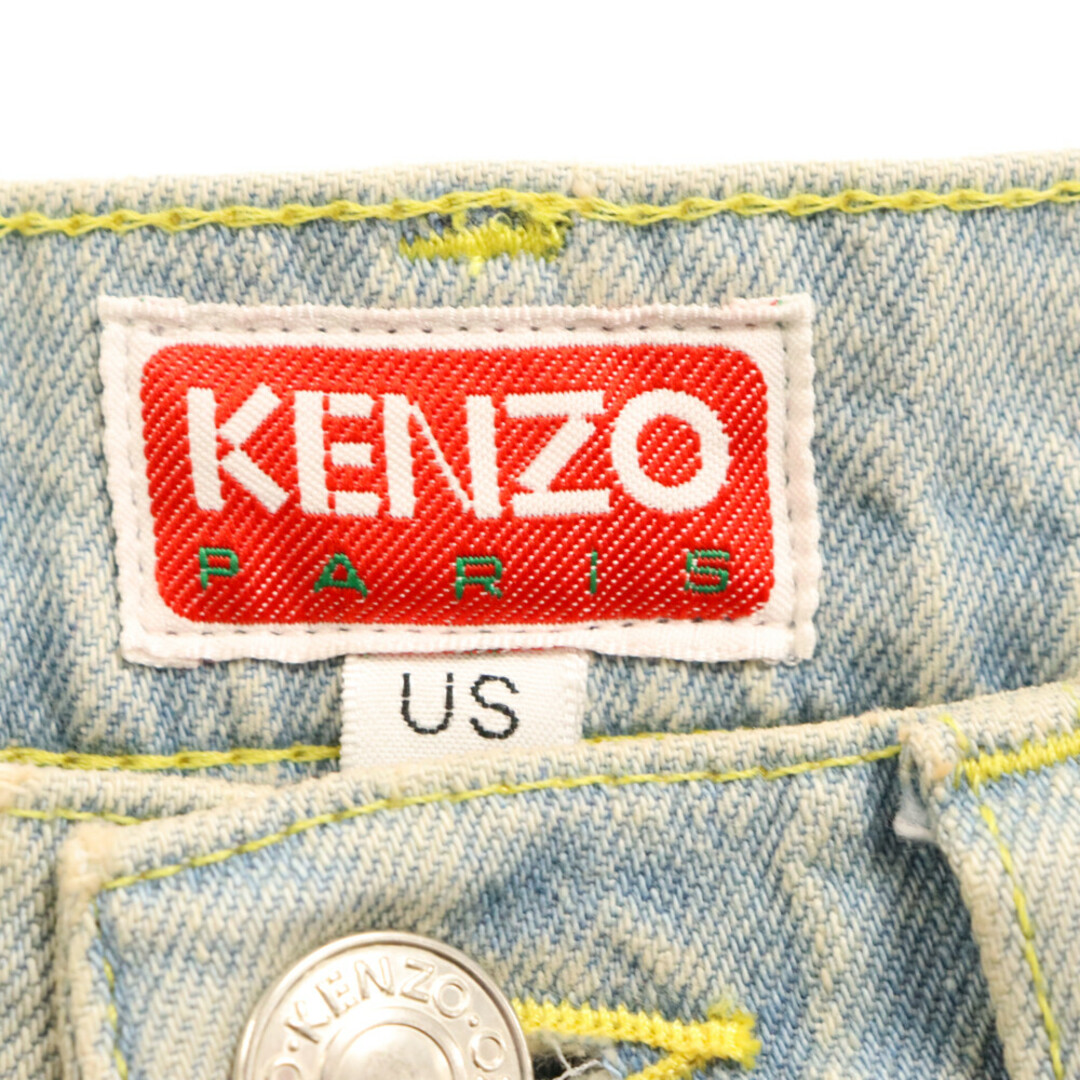 KENZO(ケンゾー)のKENZO ケンゾー Boke Flower ボケ フラワー 刺繍 クレストリラックスジーンズ デニム パンツ レディース インディゴ FC52DP201CEB レディースのパンツ(デニム/ジーンズ)の商品写真