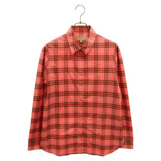 BURBERRY - BURBERRY LONDON バーバリーロンドン Crow multicolour Check print cotton shirt クロー マルチカラー チェック プリント コットン シャツ レディース ピンク 8002969/68E