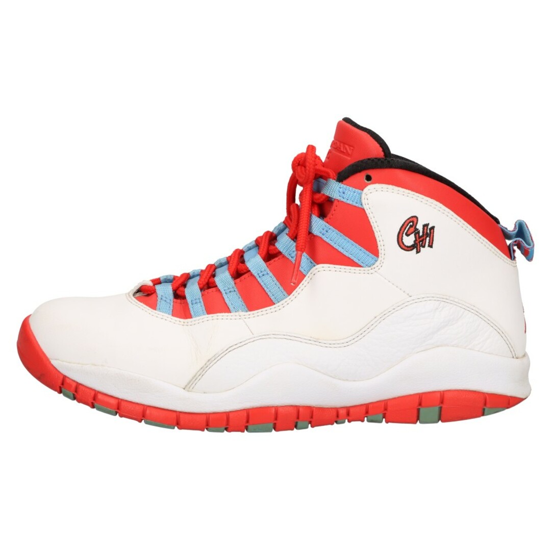 NIKE(ナイキ)のNIKE ナイキ AIR JORDAN 10 RETRO CHICAGO エアジョーダン10 シカゴ ライトクリムゾン ハイカットスニーカー ホワイト US10/28cm 310805-114 メンズの靴/シューズ(スニーカー)の商品写真