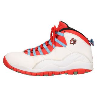 ナイキ(NIKE)のNIKE ナイキ AIR JORDAN 10 RETRO CHICAGO エアジョーダン10 シカゴ ライトクリムゾン ハイカットスニーカー ホワイト US10/28cm 310805-114(スニーカー)