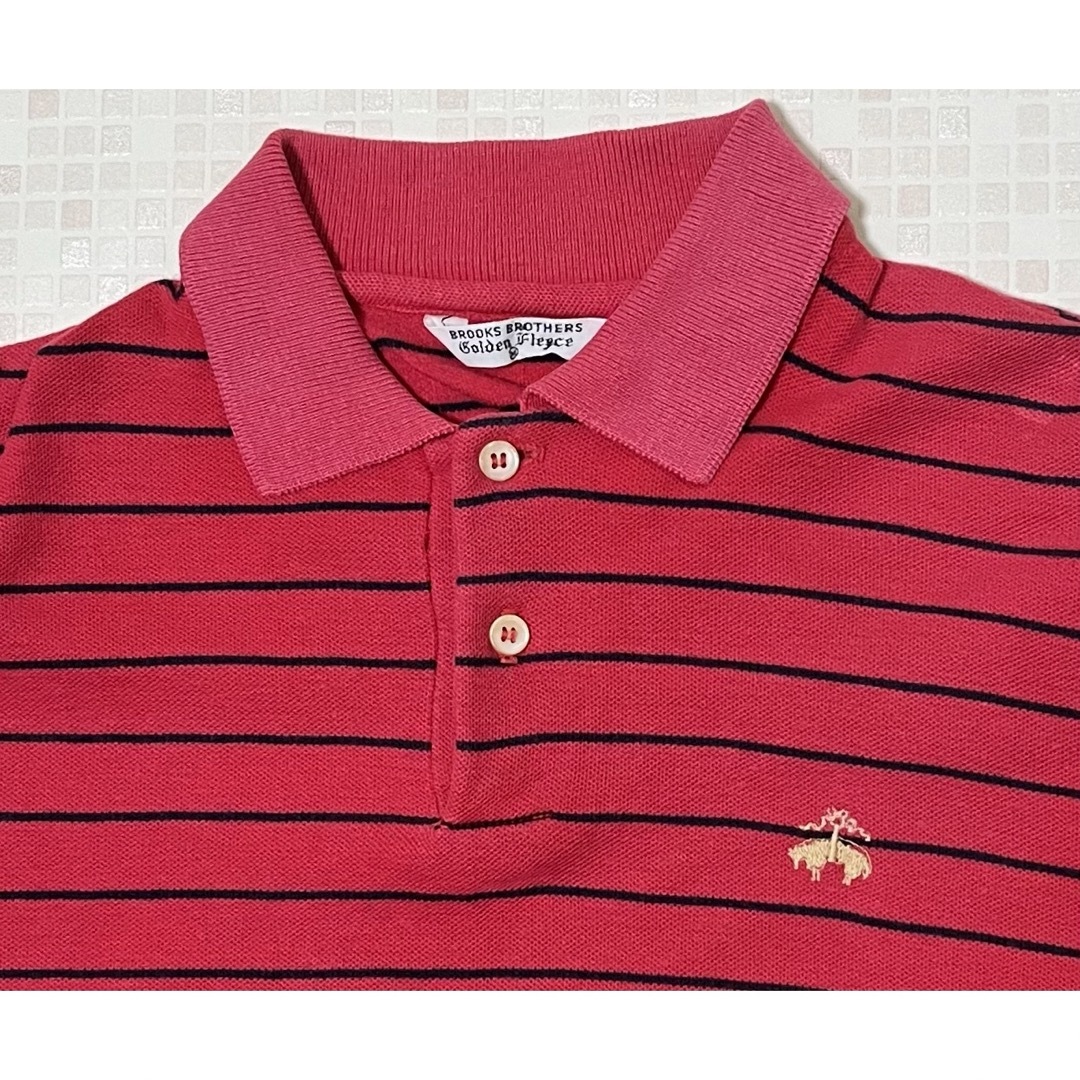 Brooks Brothers(ブルックスブラザース)のブルックスブラザーズ　ボーダーポロシャツ　赤　ビンテージ　昭和 メンズのトップス(ポロシャツ)の商品写真
