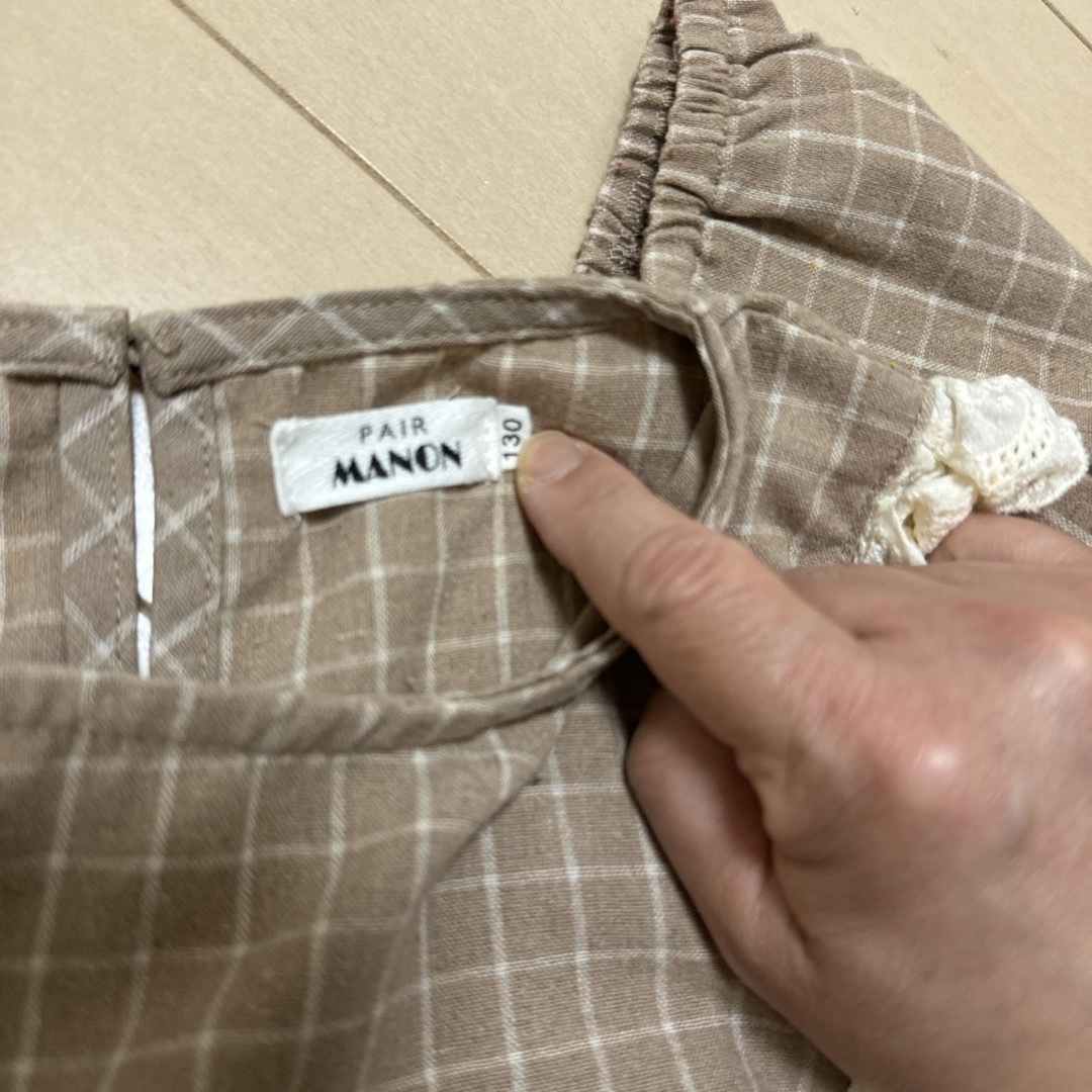 pairmanon(ペアマノン)のpairmanon  ベーシックチェックワンピース130 キッズ/ベビー/マタニティのキッズ服女の子用(90cm~)(ワンピース)の商品写真