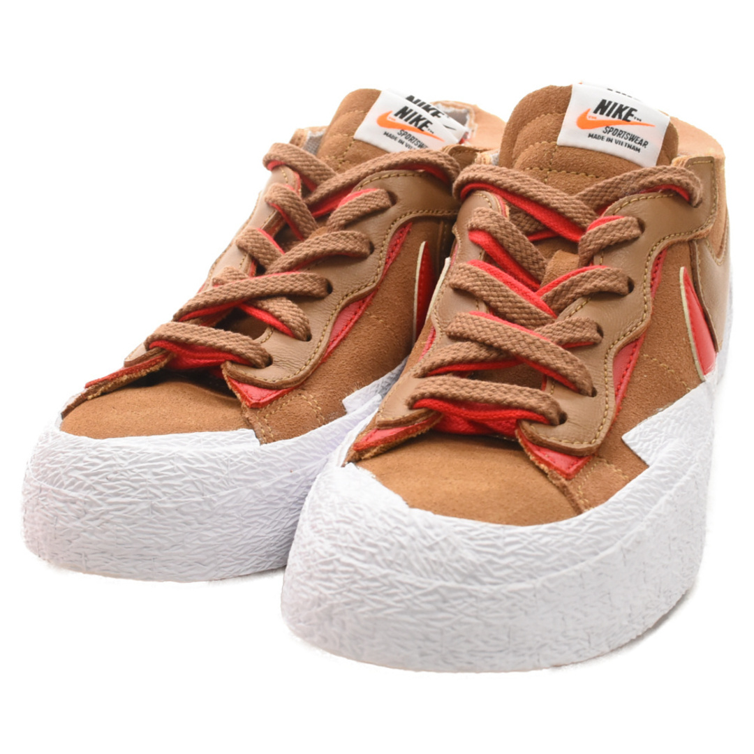 NIKE(ナイキ)のNIKE ナイキ  × SACAI BLAZER LOW BRITISH TAN DD1877-200 サカイ ブレーザー ローカットスニーカー ホワイト/ブラウン US7.5/25.5cm メンズの靴/シューズ(スニーカー)の商品写真