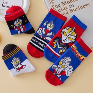 ウルトラマン ベビー　キッズ　ソックス　子供靴下　5足　6-8歳(靴下/タイツ)