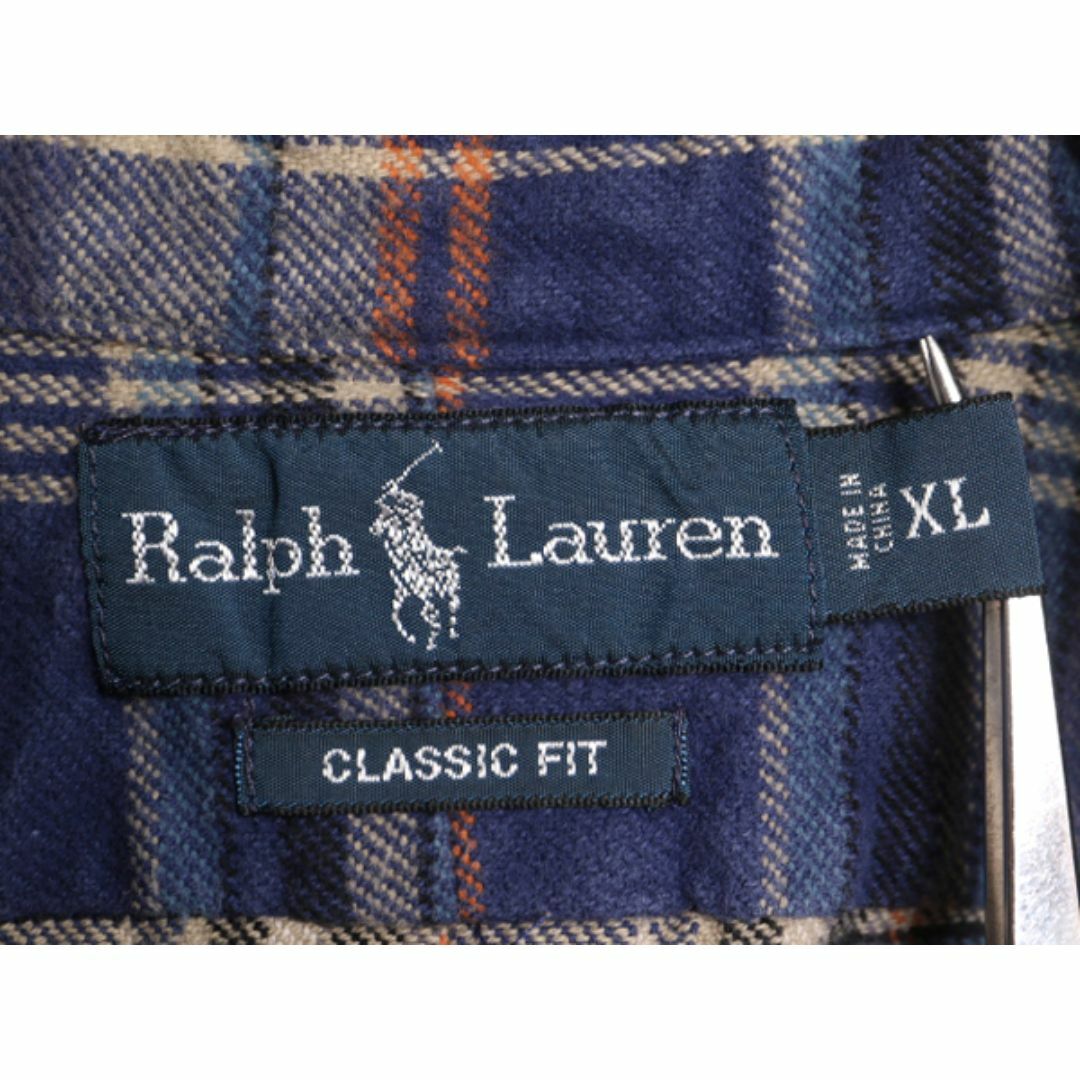 Ralph Lauren(ラルフローレン)の90s ラルフローレン チェック ボタンダウン ヘビー フランネル シャツ メンズ XL / 90年代 オールド BD 長袖シャツ ネルシャツ ポロ 厚手 メンズのトップス(シャツ)の商品写真