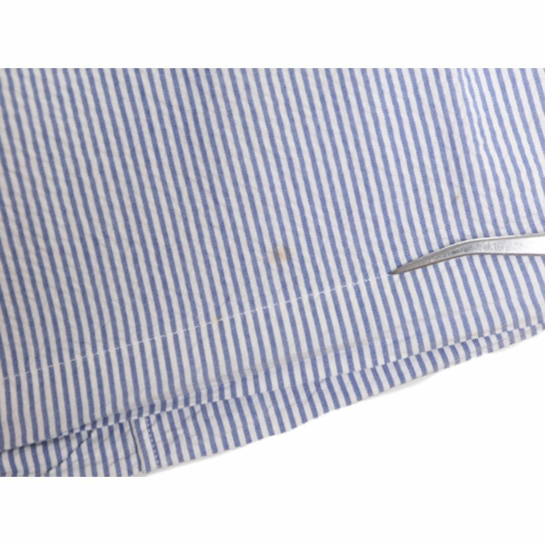 Ralph Lauren(ラルフローレン)の00s ラルフローレン シアサッカー ストライプ 半袖 ボタンダウン シャツ メンズ XL ポロ BD 半袖シャツ ワンポイント 大きいサイズ 2トーン メンズのトップス(シャツ)の商品写真