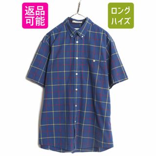 00s オービス チェック 半袖 ボタンダウン シャツ メンズ L / 古着 00年代 オールド ORVIS コットン 半袖シャツ ポケット付き マルチカラー(シャツ)