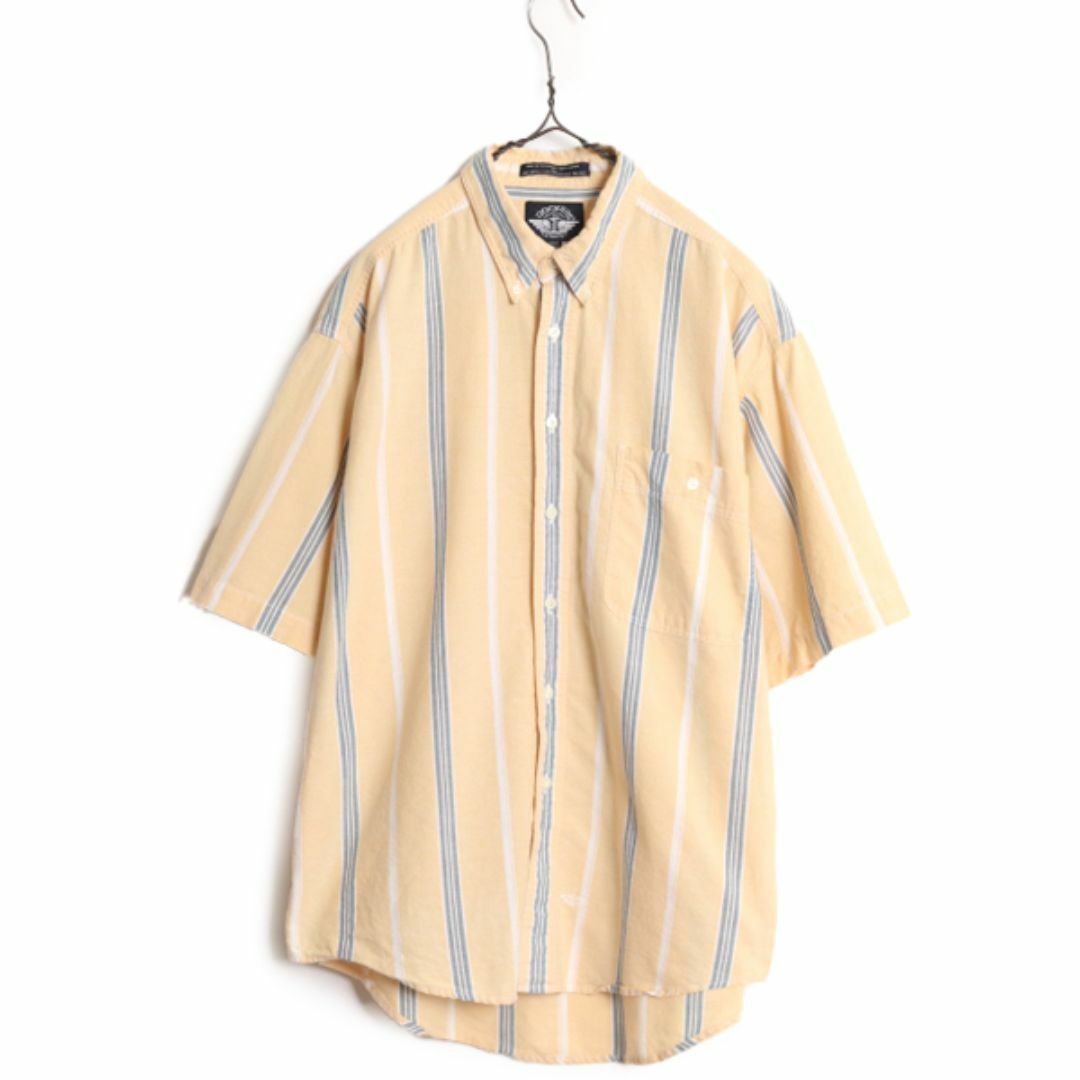 90s ドッカーズ リーバイス ストライプ ボタンダウン 半袖 シャツ メンズ L 90年代 オールド BD オックスフォード コットン LEVIS DOCKERS メンズのトップス(Tシャツ/カットソー(半袖/袖なし))の商品写真