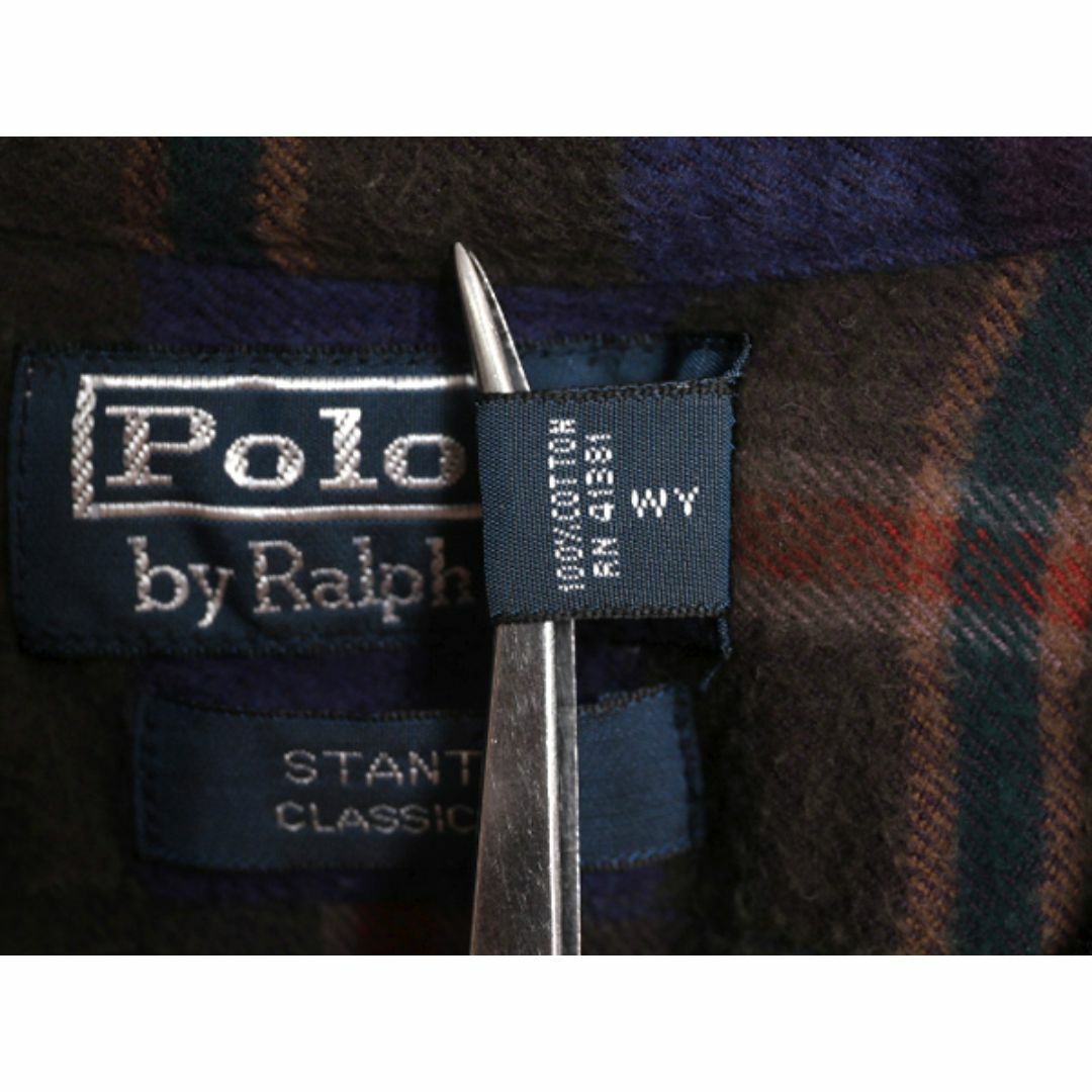 Ralph Lauren(ラルフローレン)の90s ラルフローレン チェック ボタンダウン フランネル 長袖 シャツ メンズ XL 90年代 オールド ポロ ネルシャツ マルチカラー ポニー無し メンズのトップス(シャツ)の商品写真