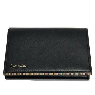 ポールスミス(Paul Smith)のPaul Smith ポールスミス 名刺入れ ブラック×マルチカラー×内部ブルー レザー カードケース 【美品】 22404K408(名刺入れ/定期入れ)