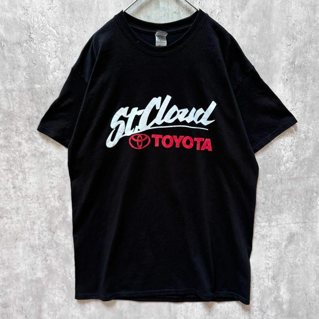 アメリカ古着GILDANギルダンUSATシャツ半袖ブラック黒 Lサイズ企画ロゴ メンズのトップス(Tシャツ/カットソー(半袖/袖なし))の商品写真