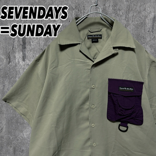 SEVENDAYS=SUNDAY - セブンデイズサンデイ アウトドアPK半袖シャツ バイカラー オーバーサイズ