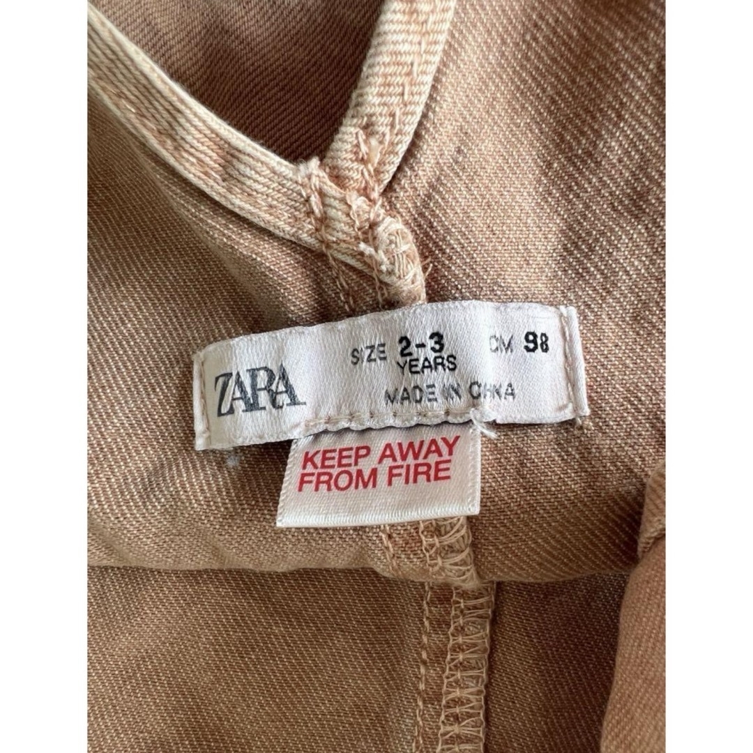 ピンクデニムワンピース　zara キッズ/ベビー/マタニティのキッズ服女の子用(90cm~)(ワンピース)の商品写真